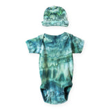 The Wildest Company Ice-Dyed Onesie & Hat Set ~ Blue Lagoon