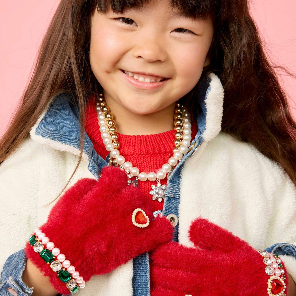 Super Smalls Ruby Red Jeweled Gloves