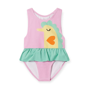 Stella McCartney Seahorses Swimsuit w/ Frills ~ Pink