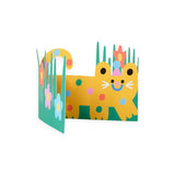 Wrap Cat In Garden Fold Out Birthday Card