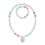 Milk x Soda Ribbon Heart Necklace & Bracelet Set