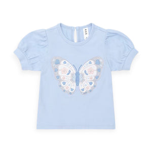 Huxbaby Butterfly Puff Sleeve Top & Bike Shorts Set ~ Flower Garden
