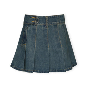 Hannah Banana Pleated Denim Skirt 7-12 ~ Stonewash
