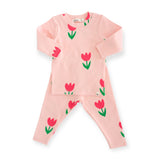 Oh Baby! Cotton Candy Pink Tulips Print 2pc Set ~ Pale Pink