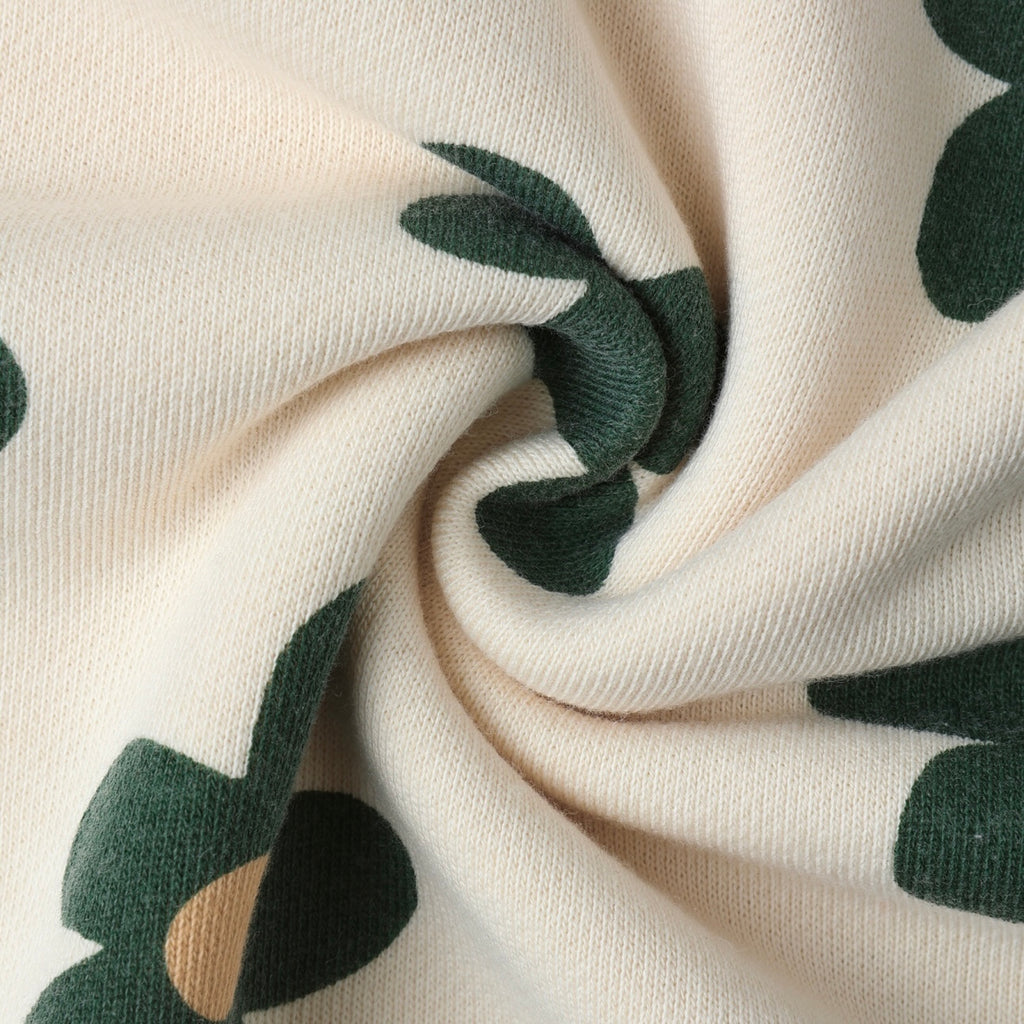 Rylee + Cru Girls Oversized Sweatshirt & Wide Leg Sweatpants Set ~ Daisy/Natural