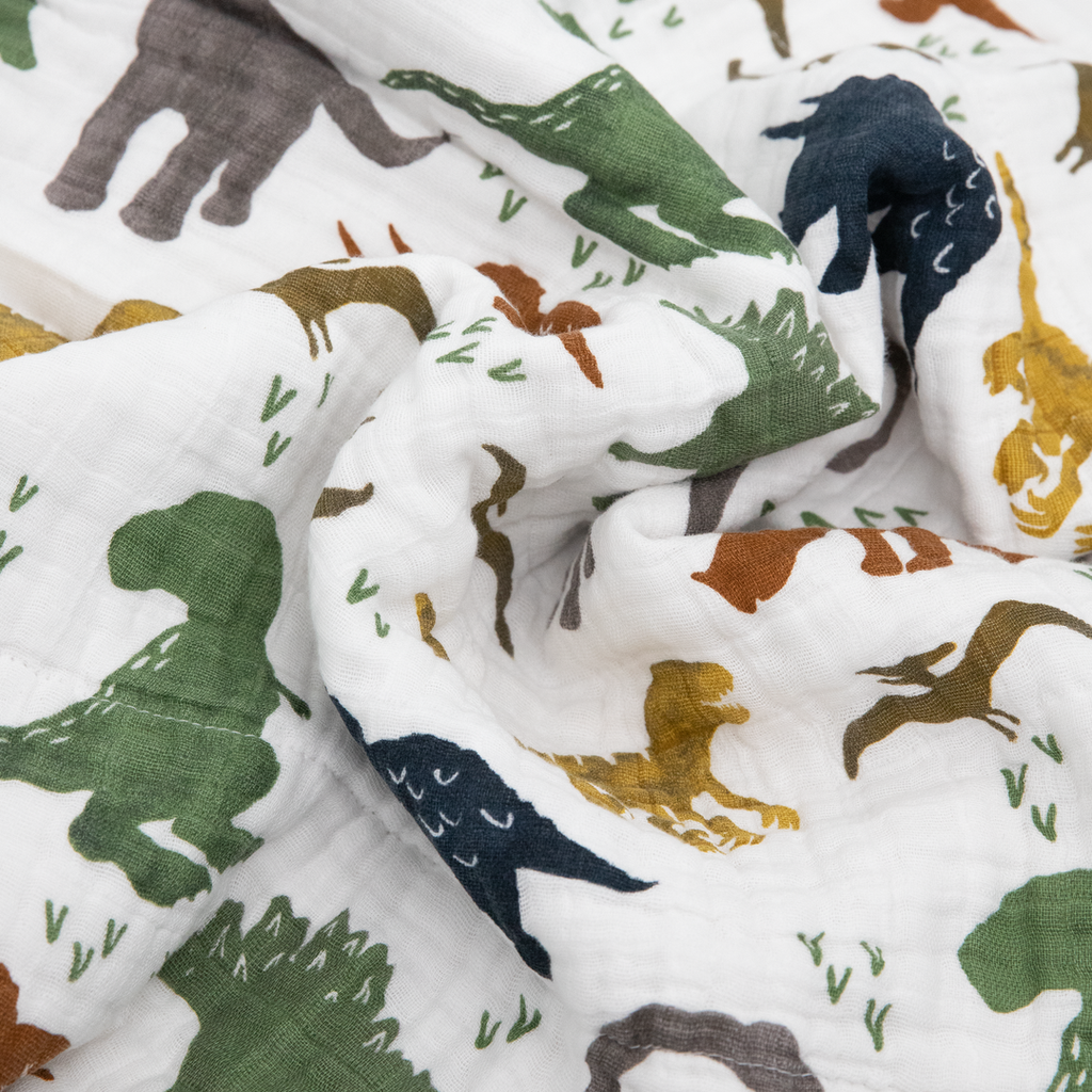 Little Unicorn Cotton Muslin Quilt ~ Dino Friends