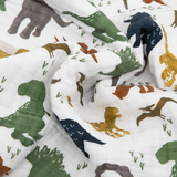 Little Unicorn Cotton Muslin Quilt ~ Dino Friends