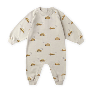 Rylee + Cru Baby Raglan Romper ~ Taxi/Stone