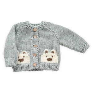 The Blueberry Hill Knit Bear Cardigan ~ Bowie Grey