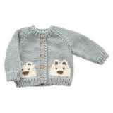 The Blueberry Hill Knit Bear Cardigan ~ Bowie Grey