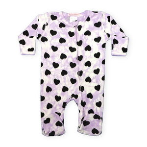 Baby Steps Heart Cloud Footie ~ Lilac