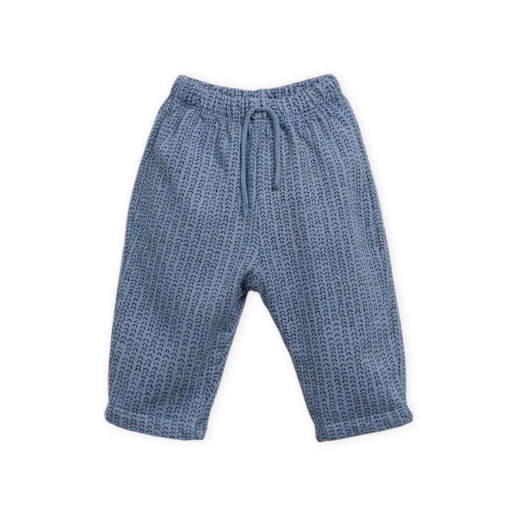 Play Up Baby Bird l/s Top & Printed Fleece Pants Set ~ Natural/Watercolor Blue