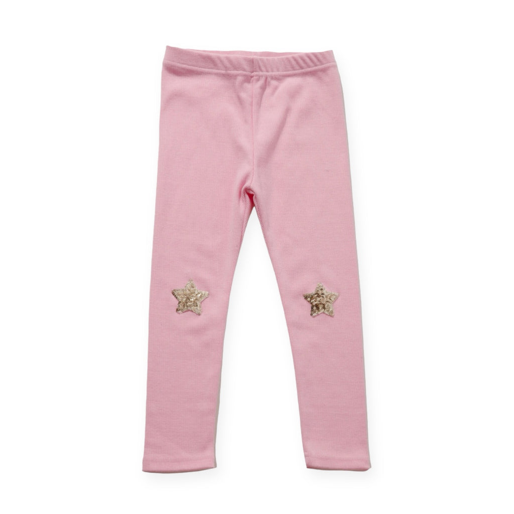 Petite Hailey Nyla Sequin Bow Sweatshirt & Star Patch Leggings Set ~ Pink