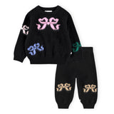 Molo Baby Gilby Knit Sweater & Solana Pants Set ~ Fancy Bows
