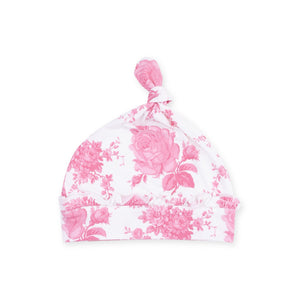 Angel Dear Ruffle Knotted Hat ~ Vintage Pink Roses