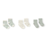 Rylee + Cru Printed Socks 3pk ~ Stripe/Dove Check/Polka Dot