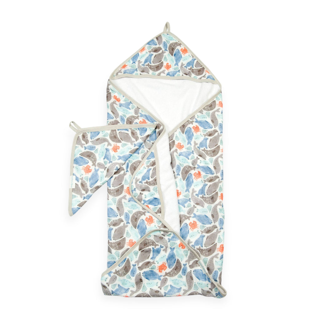 Loulou Lollipop Hooded Towel Set ~ Seals
