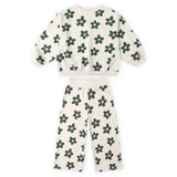 Rylee + Cru Girls Oversized Sweatshirt & Wide Leg Sweatpants Set ~ Daisy/Natural