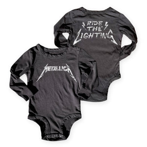 Rowdy Sprout Metallica Ride the Lightening l/s Onesie ~ Washed Black