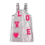 MIA New York Love Overall Dress & Studded Tee Set ~ Silver/White