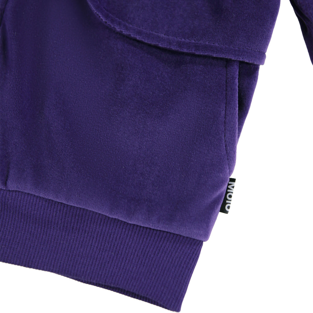 Molo Malika Velour Zip Sweatshirt & Adoria Flare Sweatpants Set ~ Space Purple