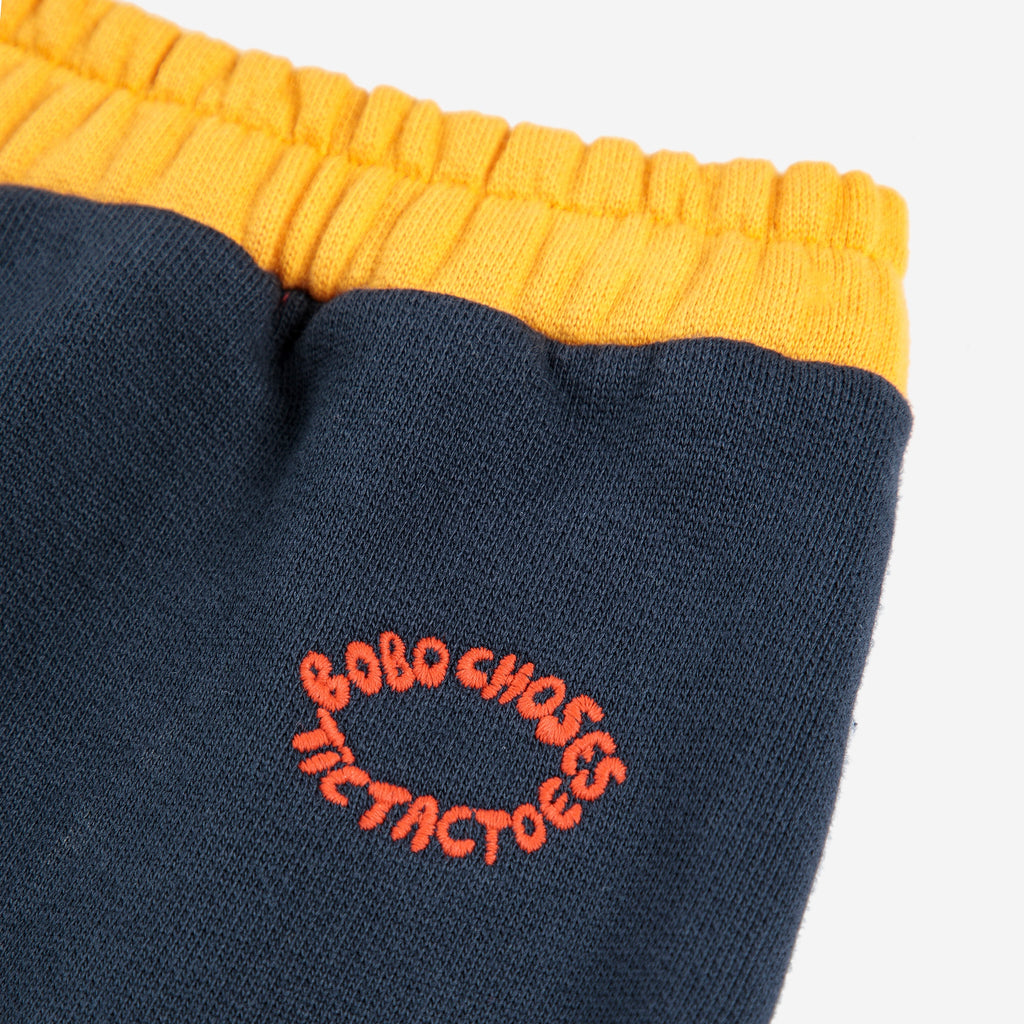 Bobo Choses Baby Tic Tac Toe Color Block Zip Sweatshirt, Duck l/s Tee & Joggers Set ~ Navy/Green Multi