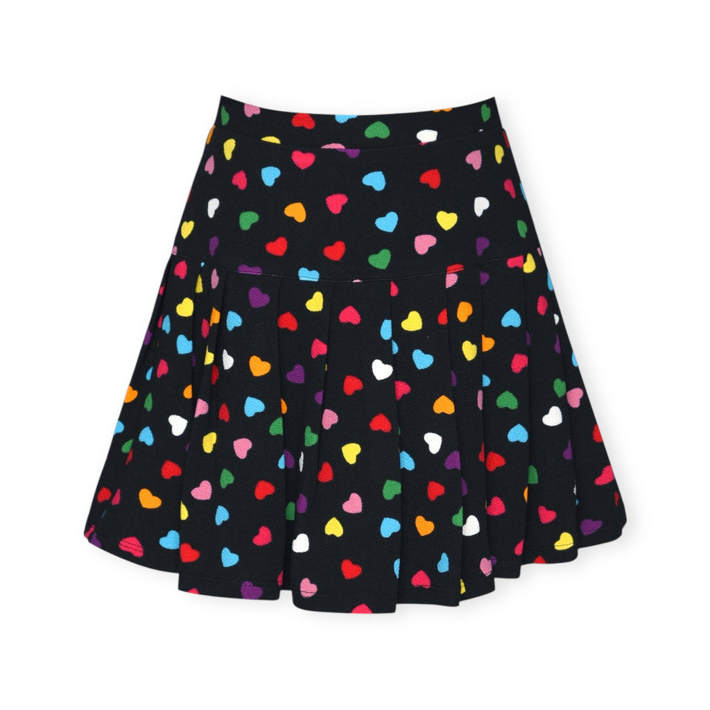 Hannah Banana All Over Heart Print Sweatshirt & Skort Set ~ Black Multi