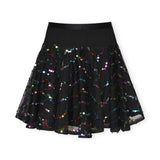 Hannah Banana Colorful Sequin Mesh Top & Circle Skirt Set 7-12 ~ Black Multi