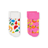 Happy Socks Baby 2 Pack Fruit Terry Socks ~ Pink/White