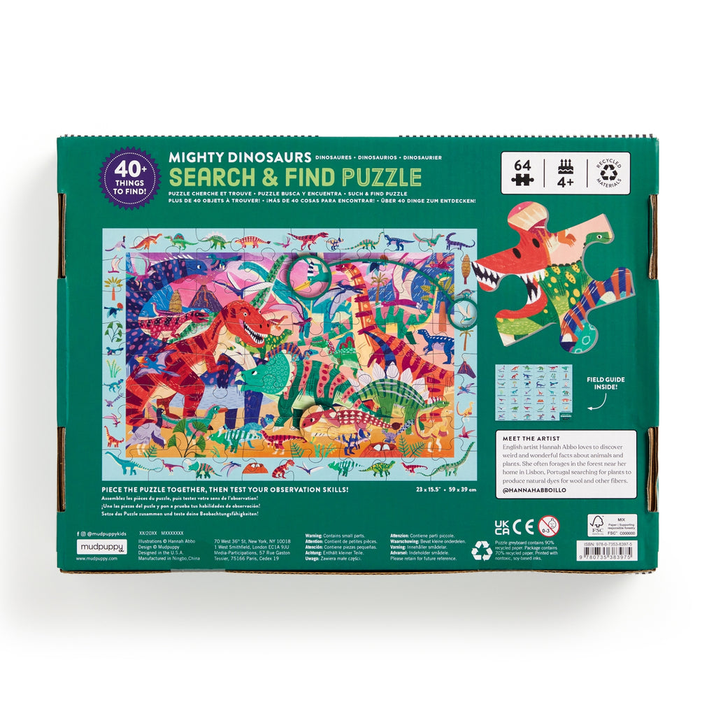 Mudpuppy Mighty Dinosaur 64 pc Search & Find Puzzle