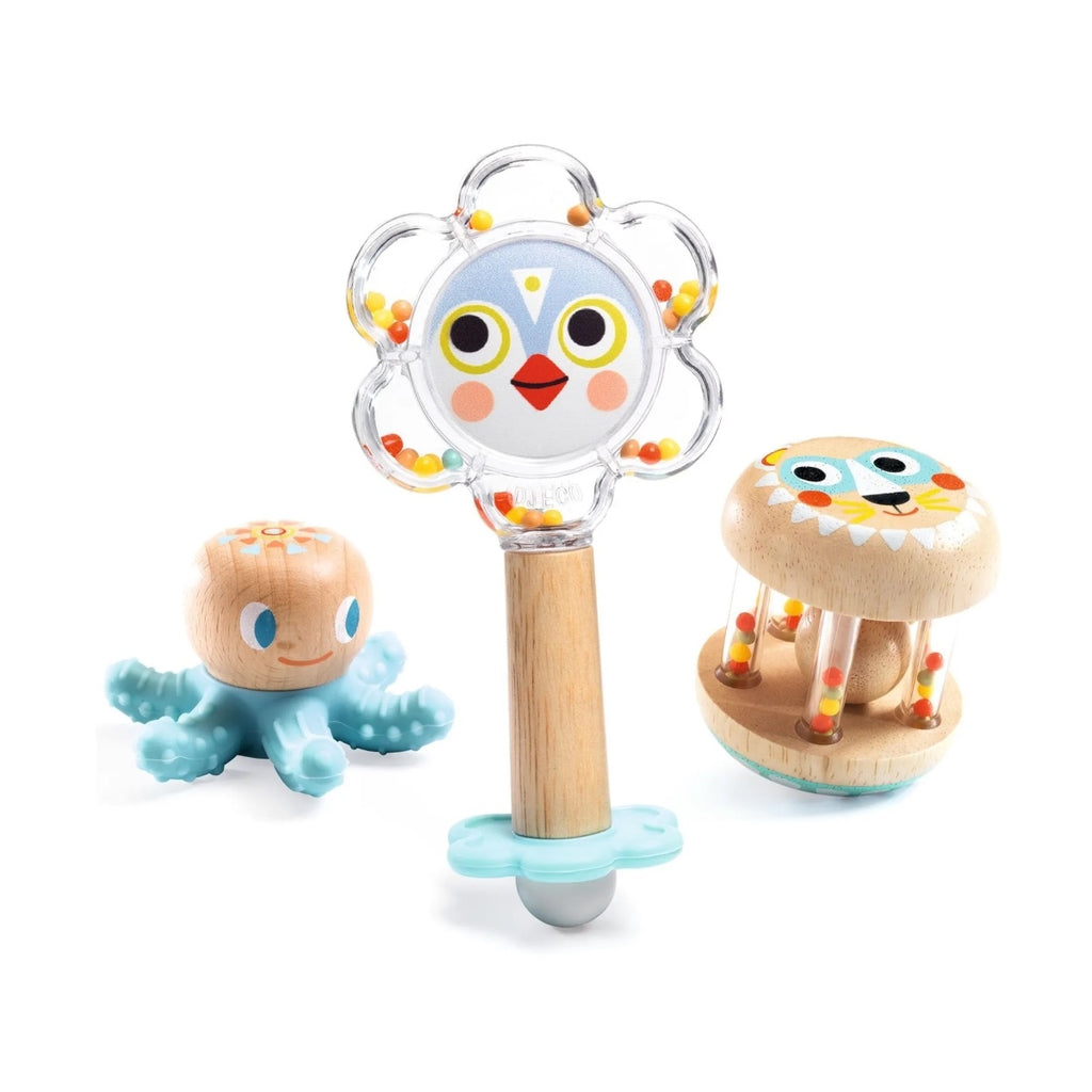 Djeco Baby White BabyKit Rattle & Teether Set