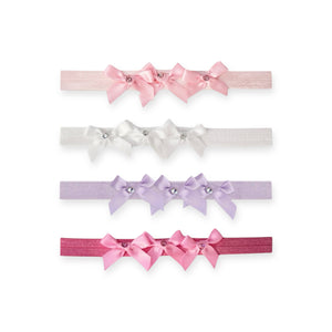 Bari Lynn Small Crystalized Bow on Elastic Baby Headband