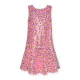 Hannah Banana Drop Waist Sequin Dress ~ Pink/Orange Multi