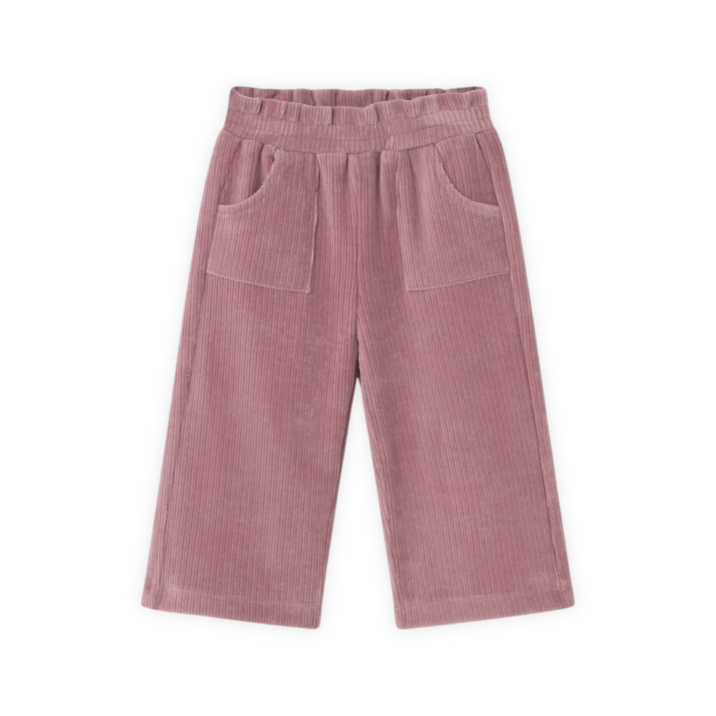 Mayoral Baby Girl Tulle Embellished l/s Top & Velour Wide Leg Pants Set ~ Macchiato/Orchid