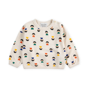Bobo Choses Baby Game Pawns Print Sweatshirt & Joggers Set ~ White