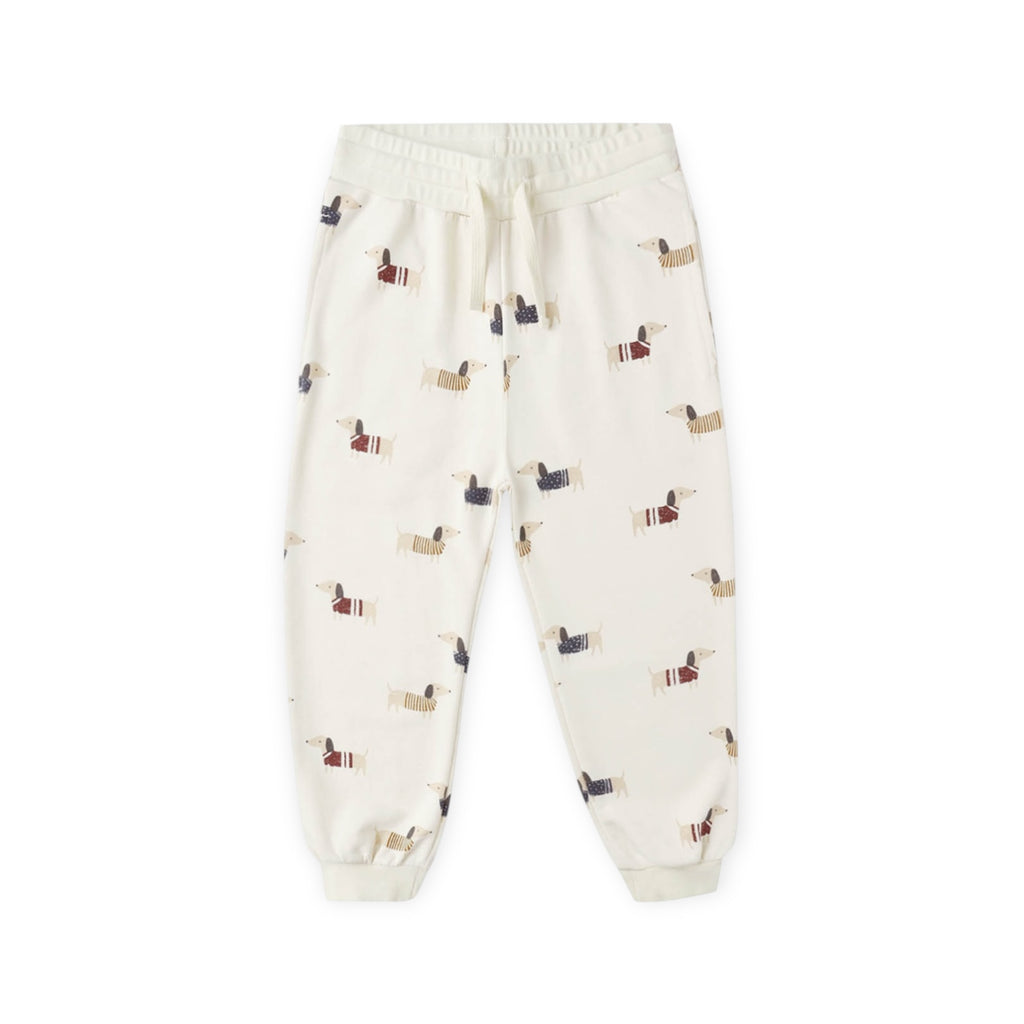 Rylee + Cru Baby Relaxed Sweatshirt & Sweatpants Set ~ Dachshund/Natural
