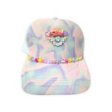 Bari Lynn Tie Dye Trucker Hat w/ Charms ~ Good Vibes