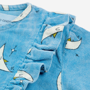Bobo Choses Baby Beneath The Moon Corduroy Dress ~ Light Blue