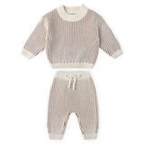 Quincy Mae Relaxed Chunky Knit Sweater & Pants Set ~ Gold