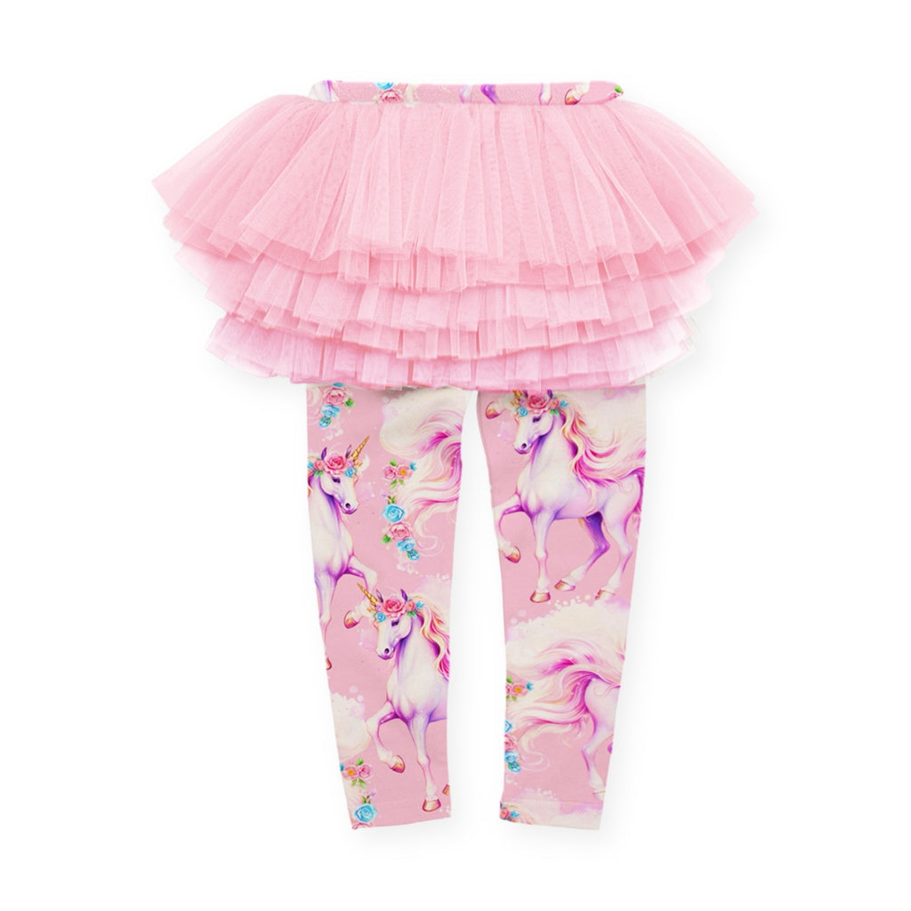 Rock Your Kid The Blessing l/s Unicorn Tee & Tulle Tutu Leggings Set ~ Cream/Pink