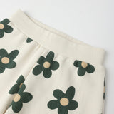 Rylee + Cru Girls Oversized Sweatshirt & Wide Leg Sweatpants Set ~ Daisy/Natural