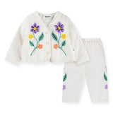 Molo Baby Happy Embroidered Jacket & Soul Pants Set ~ Meadow Flowers