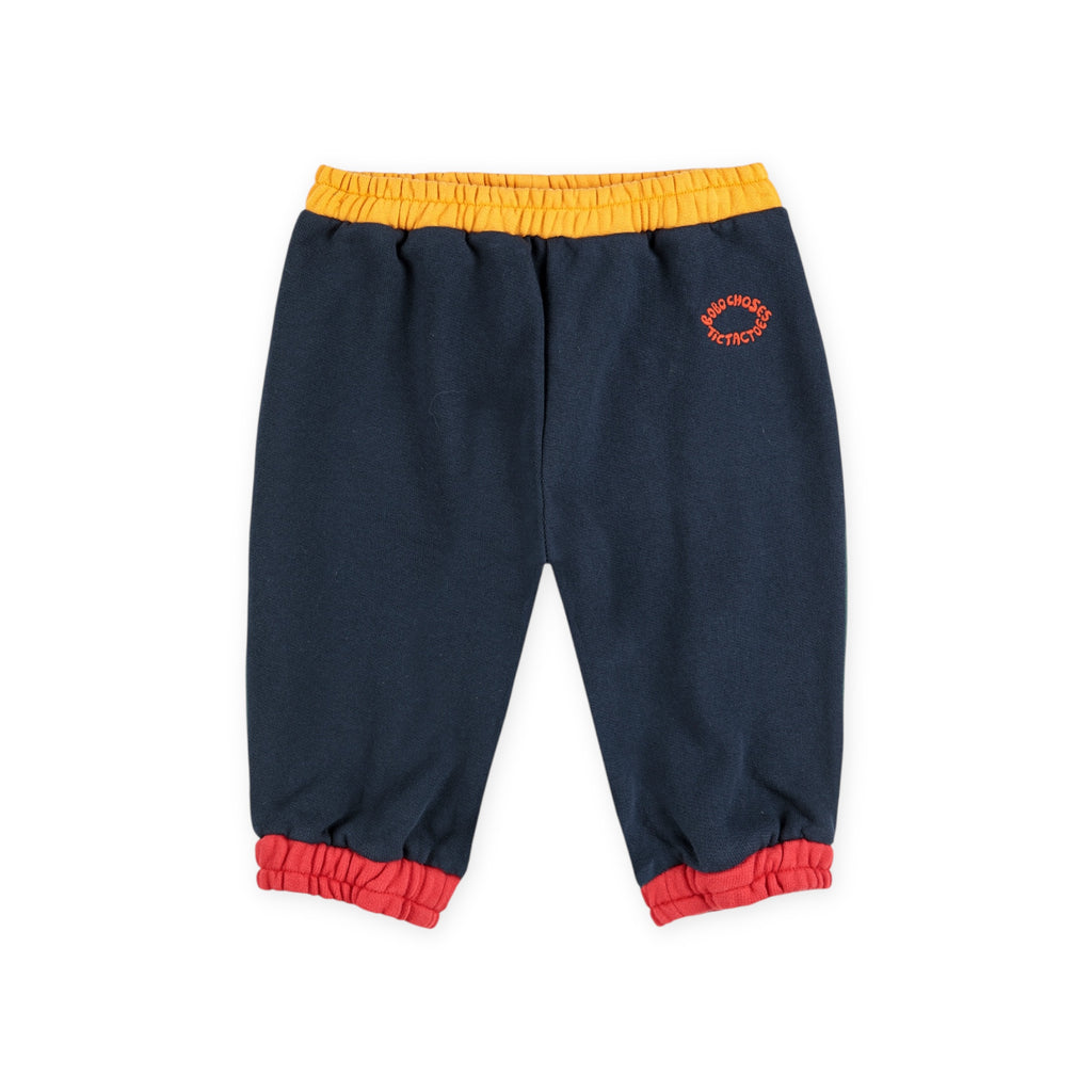 Bobo Choses Baby Tic Tac Toe Color Block Zip Sweatshirt, Duck l/s Tee & Joggers Set ~ Navy/Green Multi