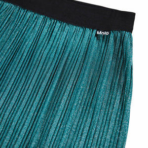 Molo Girls Bailini Pleated Skirt 7-12 ~ Cosmic Green