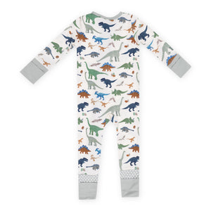 Angel Dear 2 Way Zipper Convertible Romper ~ Washy Dinos
