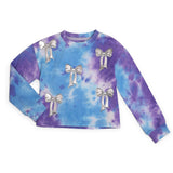 MIA New York Bow Sweatshirt & Sweatpants Set ~ Purple/Blue Tie Dye