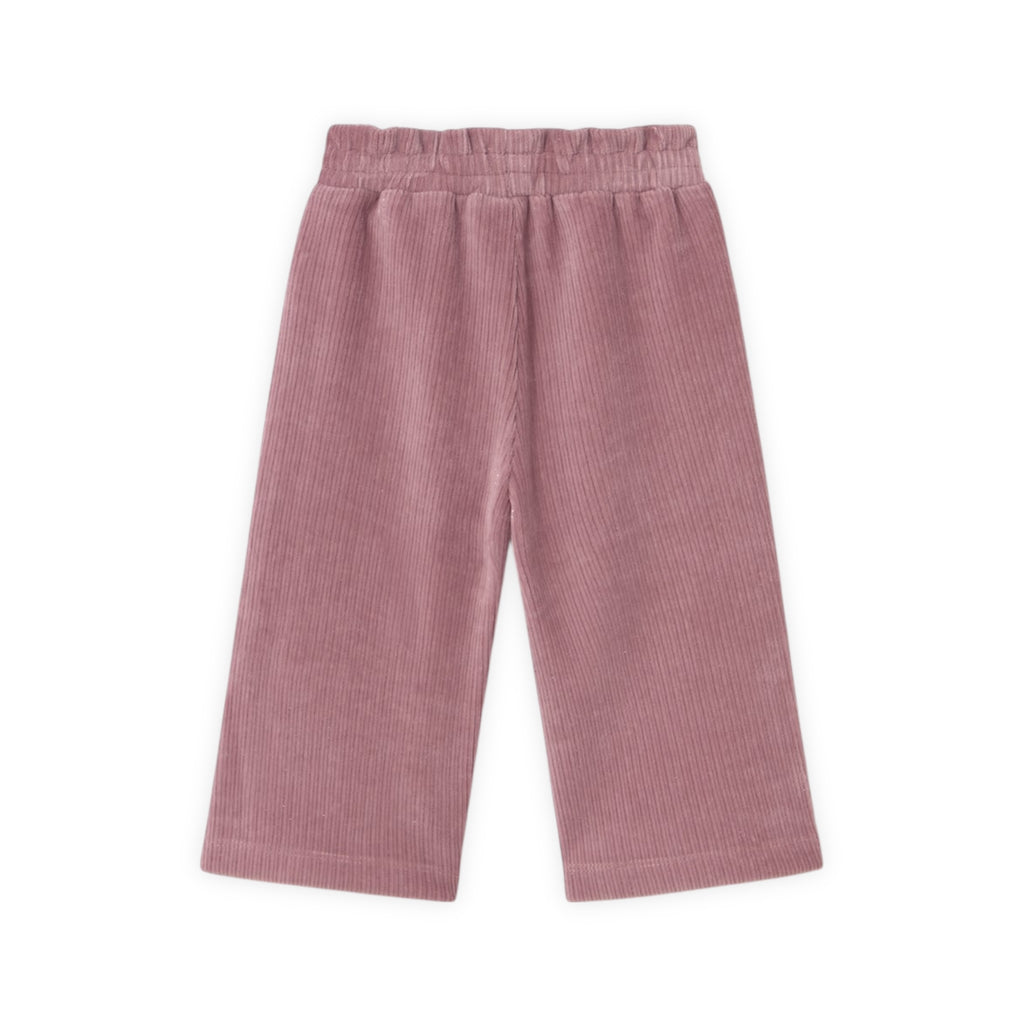 Mayoral Baby Girl Tulle Embellished l/s Top & Velour Wide Leg Pants Set ~ Macchiato/Orchid