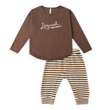 Rylee + Cru Baby Legend l/s Tee & Cru Pants Set ~ Brown/Brown Stripe