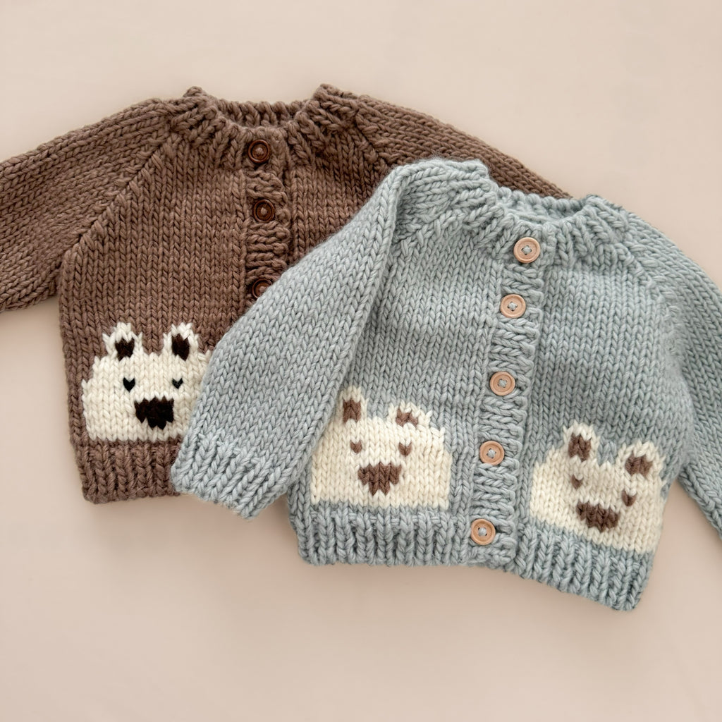 The Blueberry Hill Knit Bear Cardigan ~ Bowie Grey