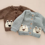 The Blueberry Hill Knit Bear Cardigan ~ Bowie Grey